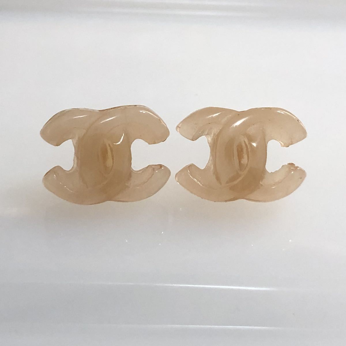 ☆CHANEL☆ココマーク☆クリアピアス☆017-
