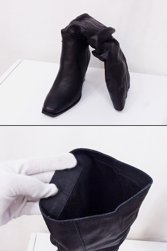 SOL SANA(sorusana) leather long boots Roo z38 black individual postage 