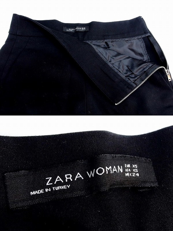 ZARA WOMAN ザラウーマン サイドジップ ショートパンツ XS 黒_画像3