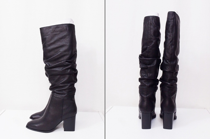 SOL SANA(sorusana) leather long boots Roo z38 black individual postage 