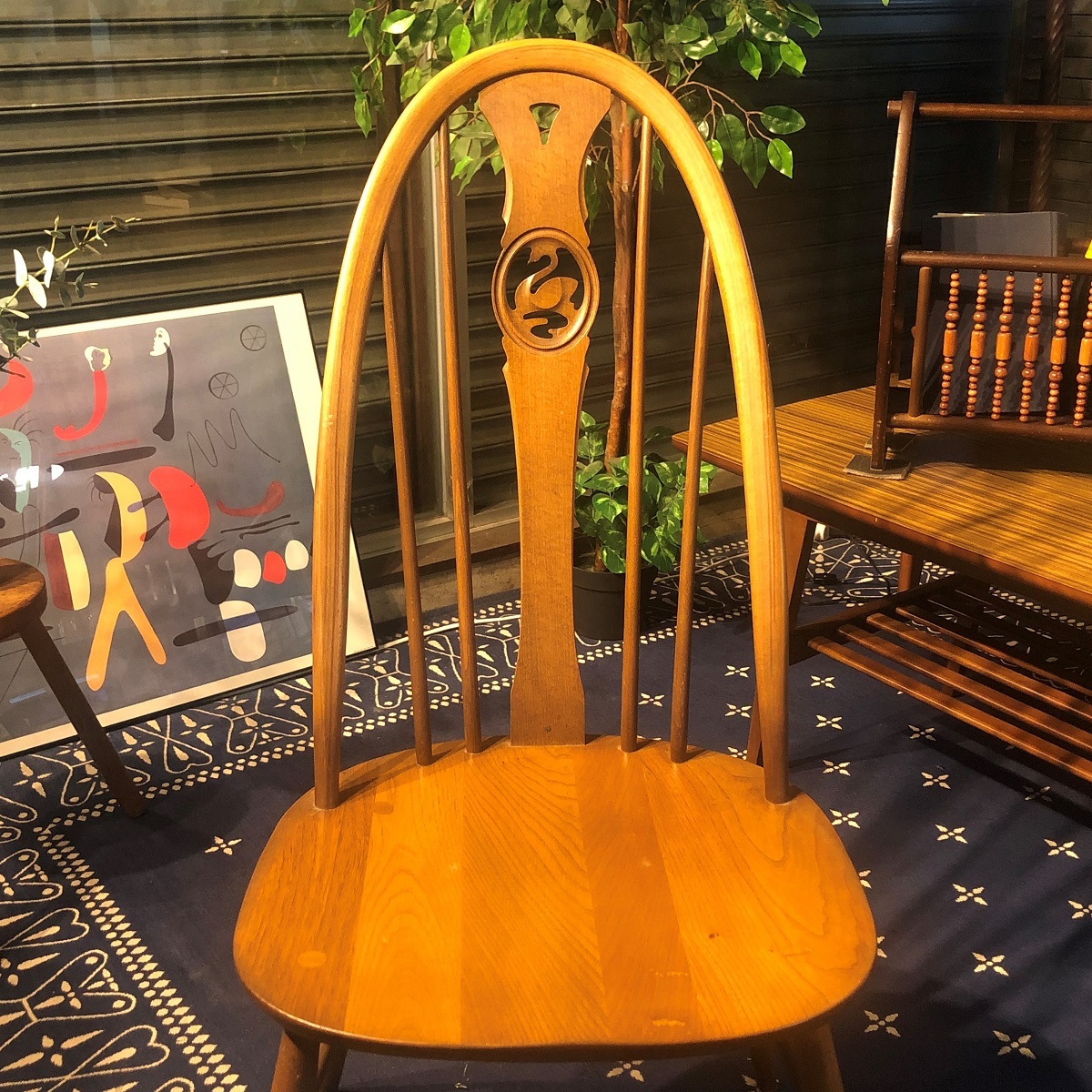 ERCOL アーコール スワンバックチェア チェア 椅子 エルム材 3