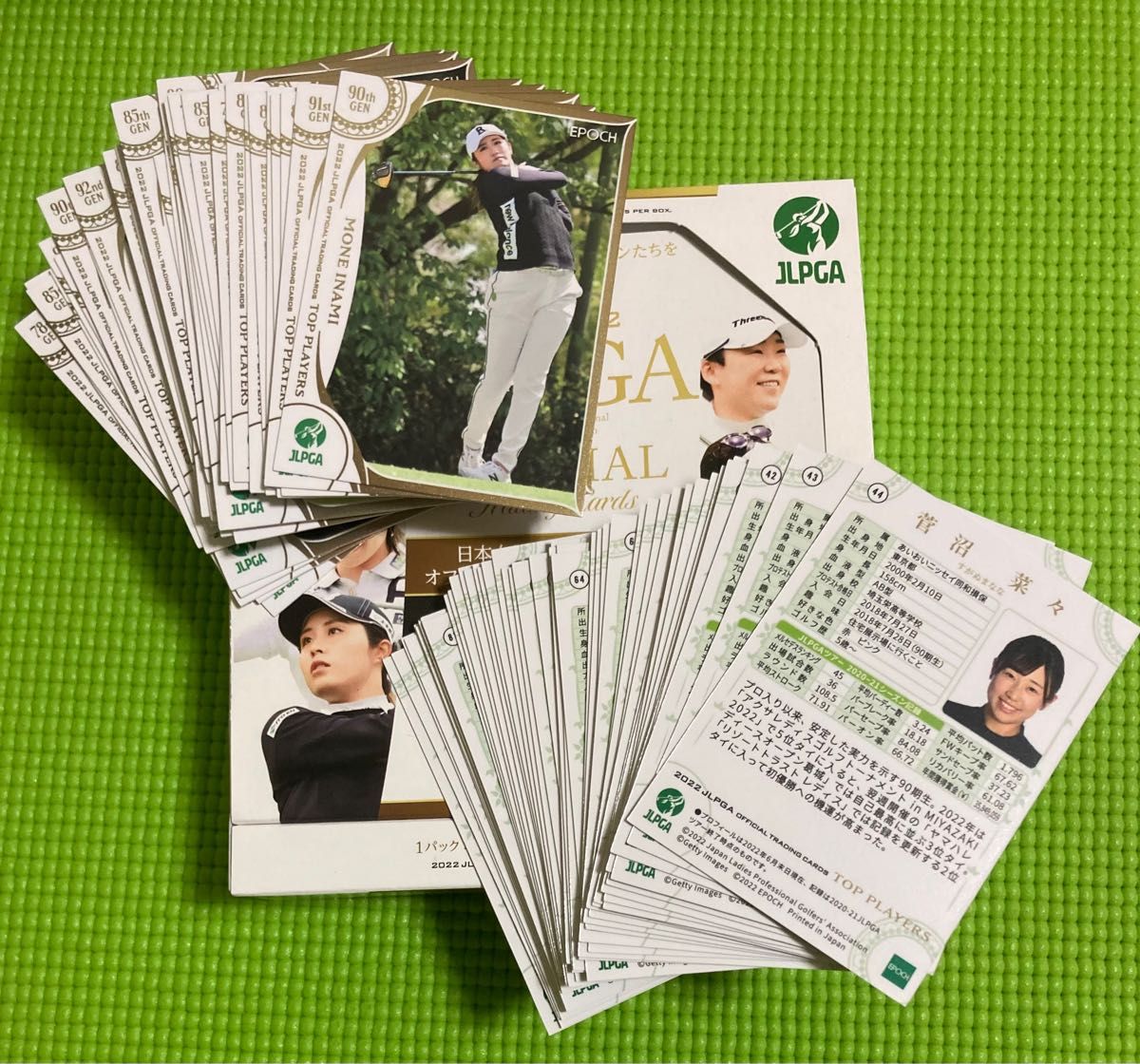 2022年日本女子プロゴルフ協会オフィシャルトレーディングカード、トッププロ総勢90名のレギュラーカード90枚コンプリートセット！