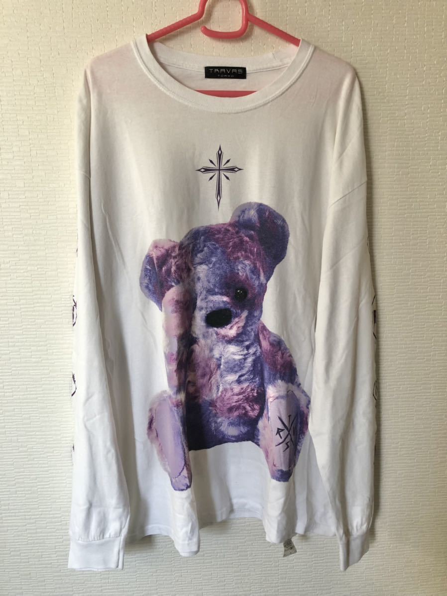 TRAVAS TOKYO furry bear クマ 熊 ロンT カットソー ホワイト Tシャツ
