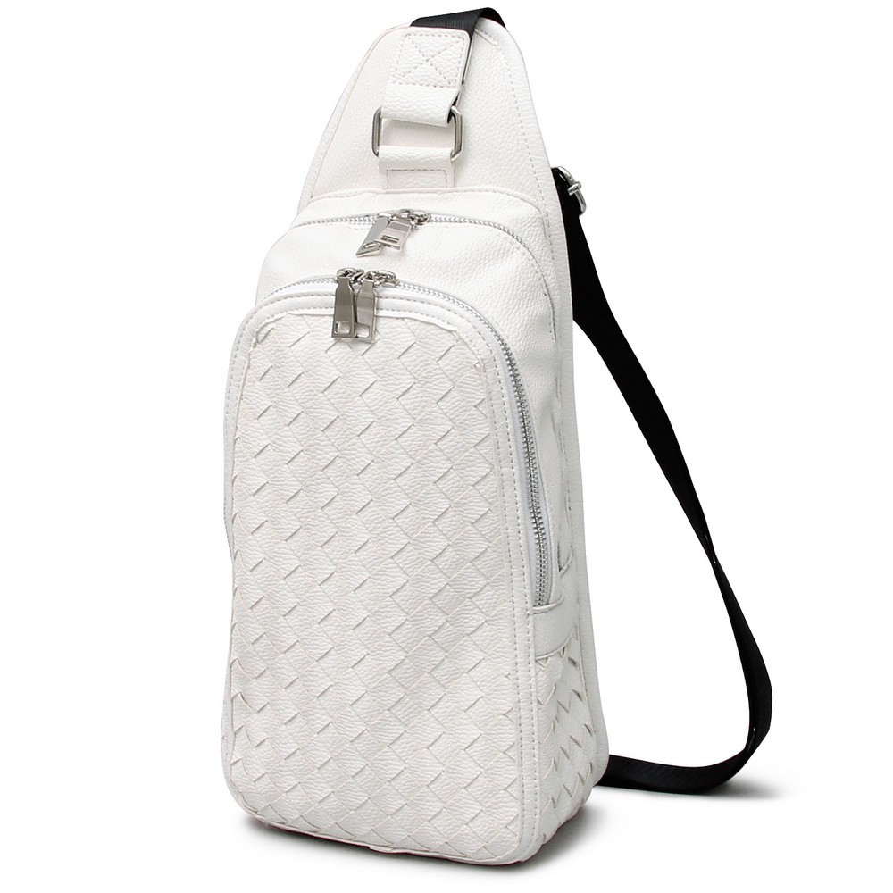  new goods # body bag body bag men's PU leather in tore white 