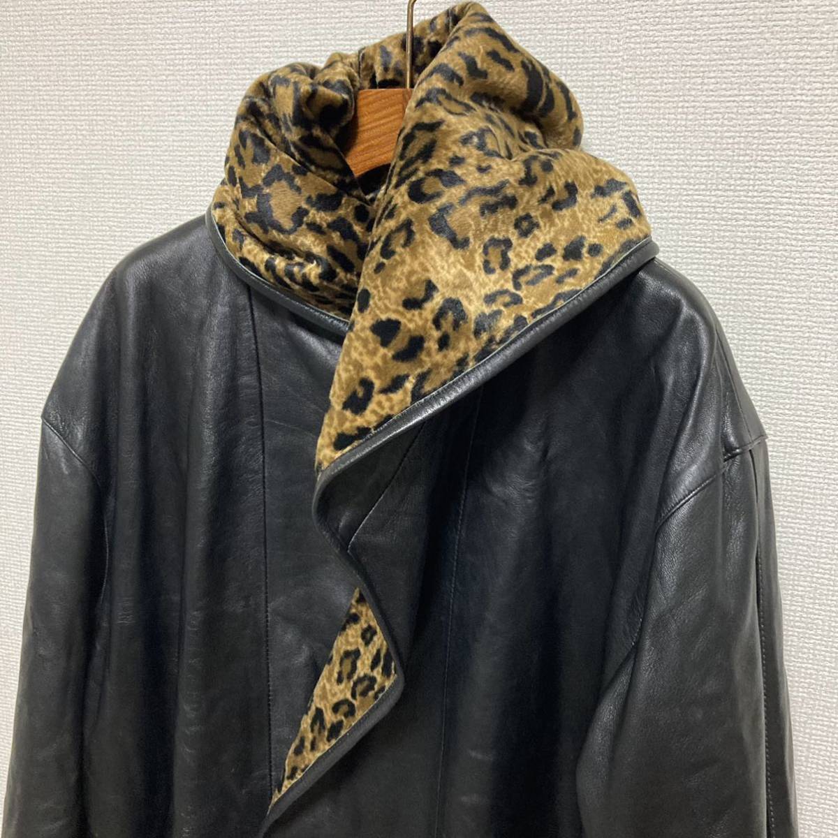  хорошая вещь # искусственный мех овечья кожа # двусторонний леопардовая расцветка Leopard пальто F Brown черный леопардовый рисунок капот кожа ягненка двойной для мужчин и женщин 
