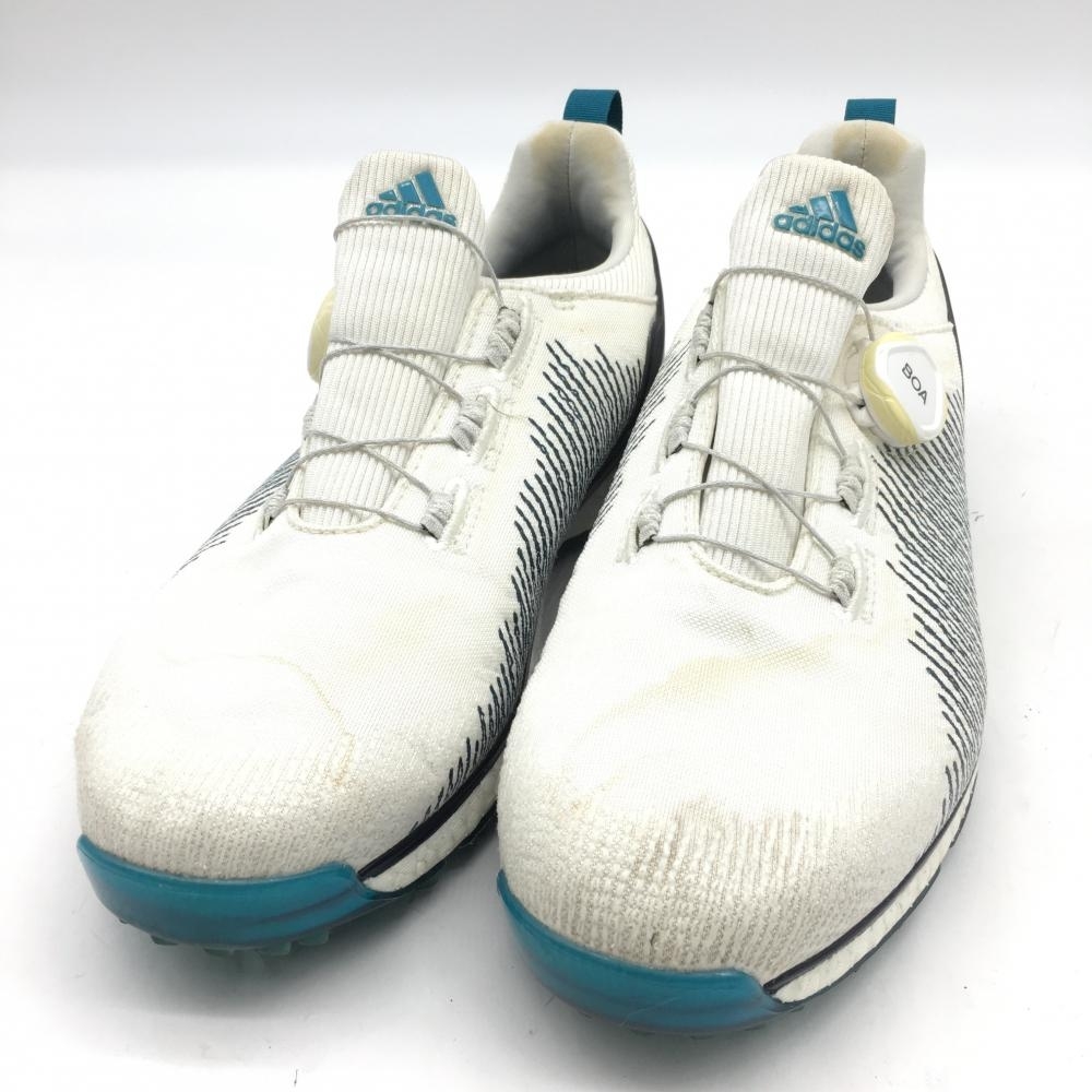 adidas アディダス ゴルフシューズ 白×ブルー フォージファイバー ボア
