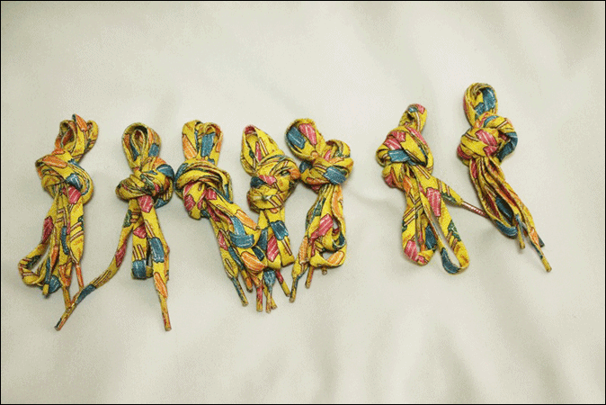 80's シューレース 靴ひも 7本セット 総柄 USA製 アンティーク ビンテージ ヴィンテージ USA 古着 オールド AE9.5_画像1