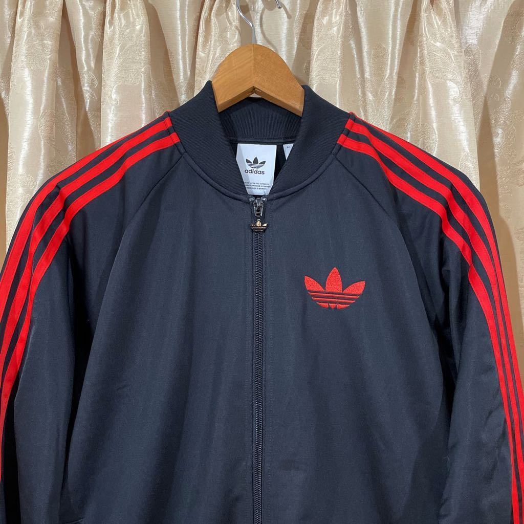 【GINGER掲載商品】 adidas アディダストラックジャージ 黒×赤