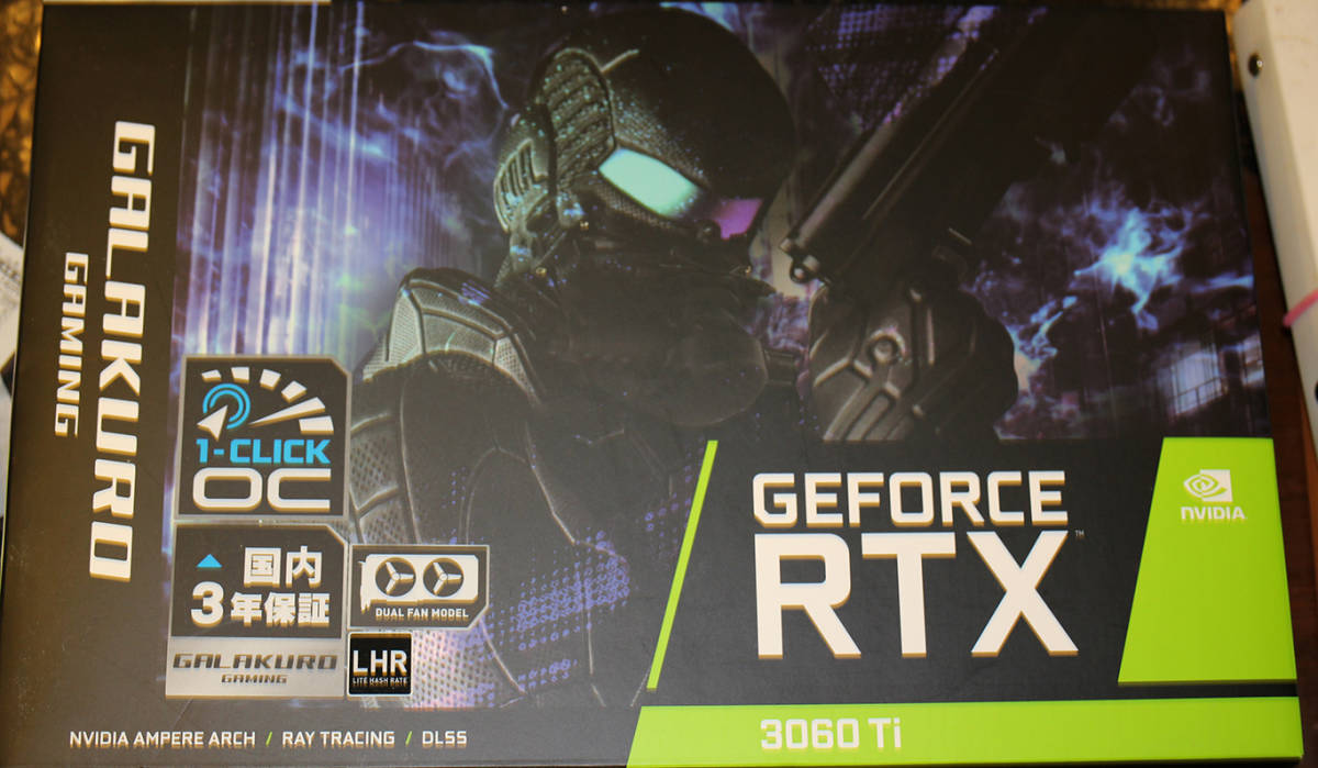 GALAKURO GAMING GG-RTX3060Ti-E8GB/DF/LHR [PCIExp 8GB]　新品同様_画像1