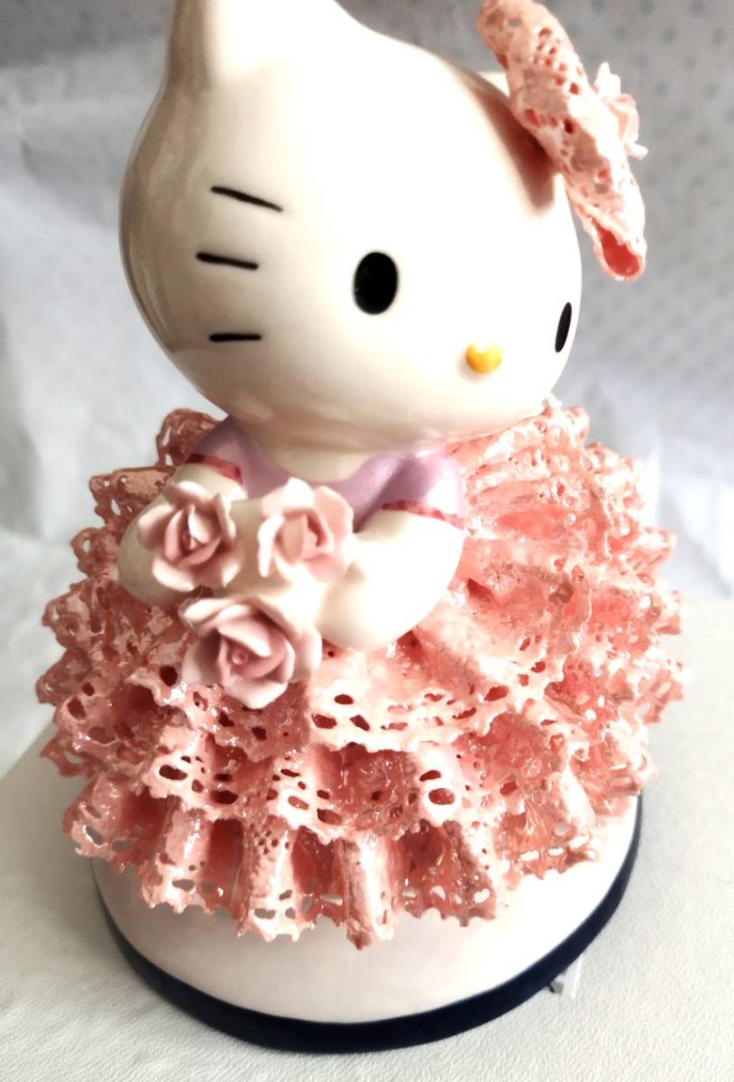 サンリオハローキティレースドールセラミック陶器人形ドレスドールフィギュアHello Kitty Lace Doll White pottery doll figure_画像5