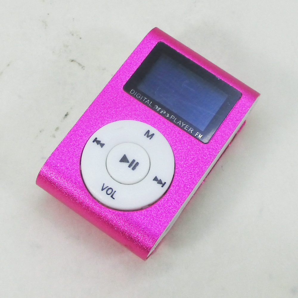 送料無料 MP3プレーヤー アルミ LCDスクリーン付き クリップ microSD式 MP3プレイヤー ピンクｘ１台_画像3