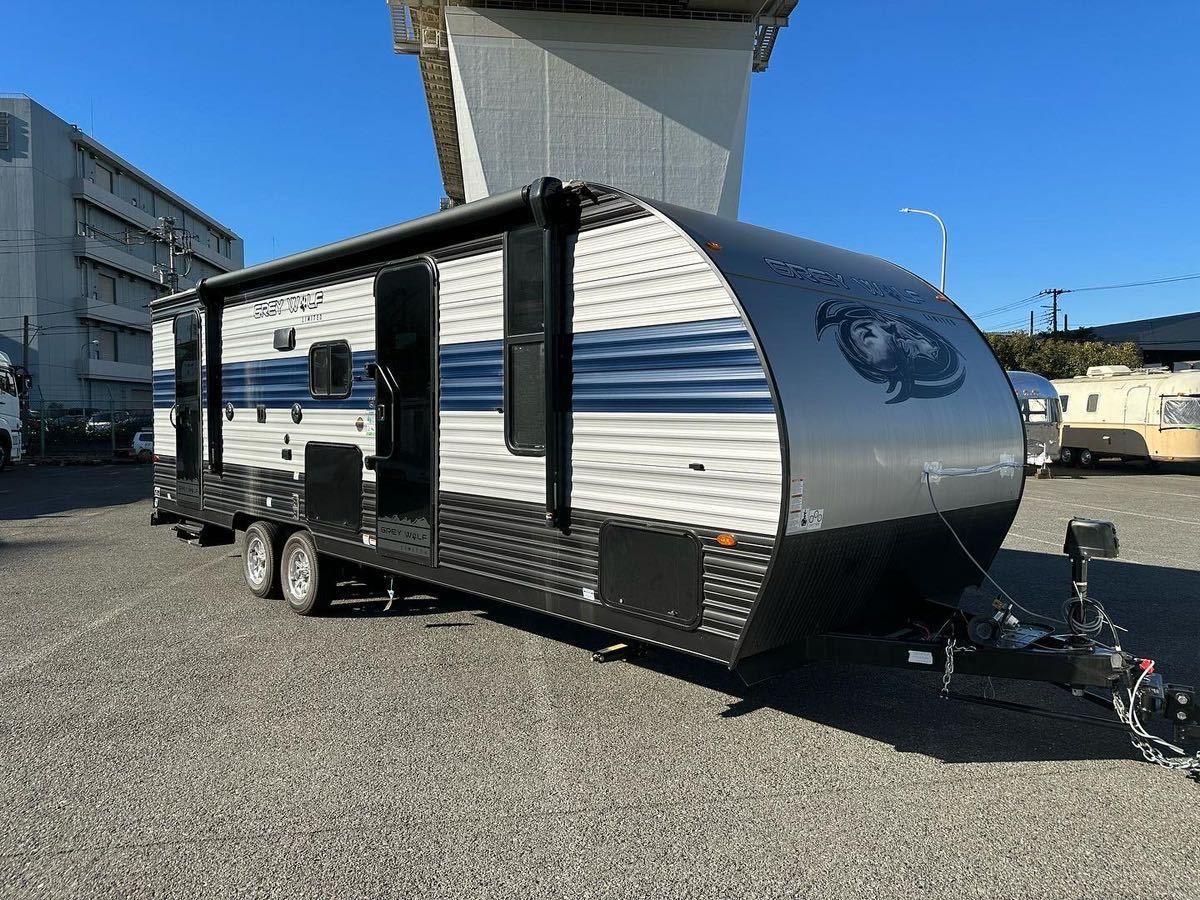 [WING] new car 2022 year of model camping trailer total length approximately 9m 1 sliding out GREY WOLF 23DBH trailer house unit house holiday house 