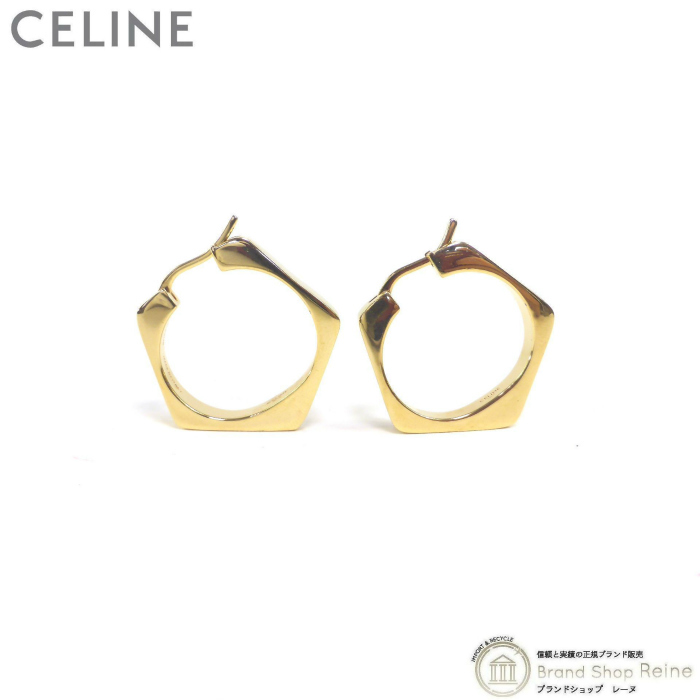 CELINE セリーヌ フープ ノット ラージ ピアス ゴールド equaljustice