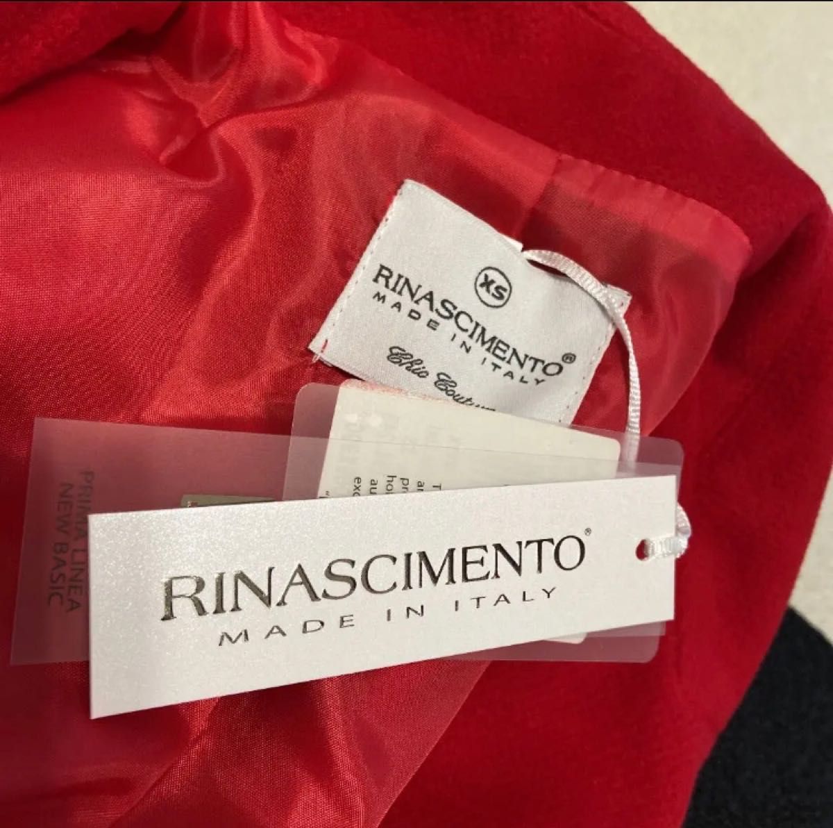 新品 イタリア製リナシメント RINASCIMENTO ロングコート レッド Made