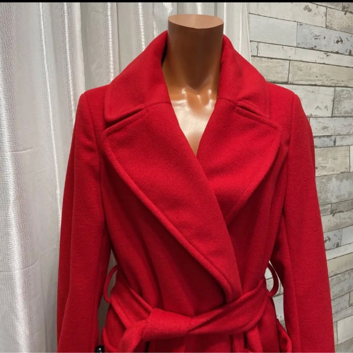 新品 イタリア製リナシメント RINASCIMENTO ロングコート レッド Made