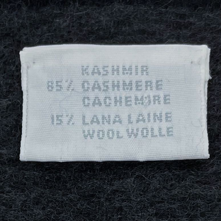 美品 入手困難 HERMES エルメス マルジェラ期 カシミヤ85% ウール15% フリンジ ダブルフェイス マフラー メンズレディース ブラック グレー