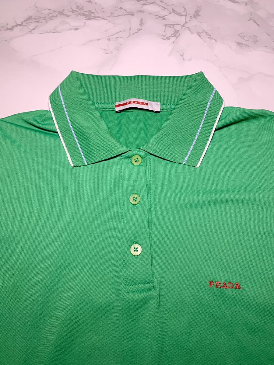  Prada spring summer green polo-shirt with short sleeves beautiful goods S size 