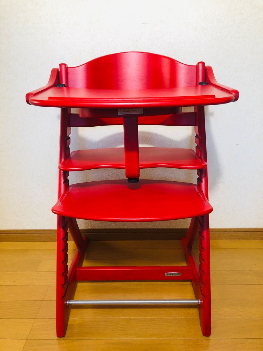 ☆美品☆ 大和屋 すくすくチェアスリムプラス テーブル付 赤色 ベビー