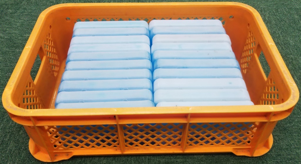 保冷剤　蓄冷材　１ケース　保冷剤４００ｇ　２０個入り　ケース付　送料無料　定価の半額_画像1