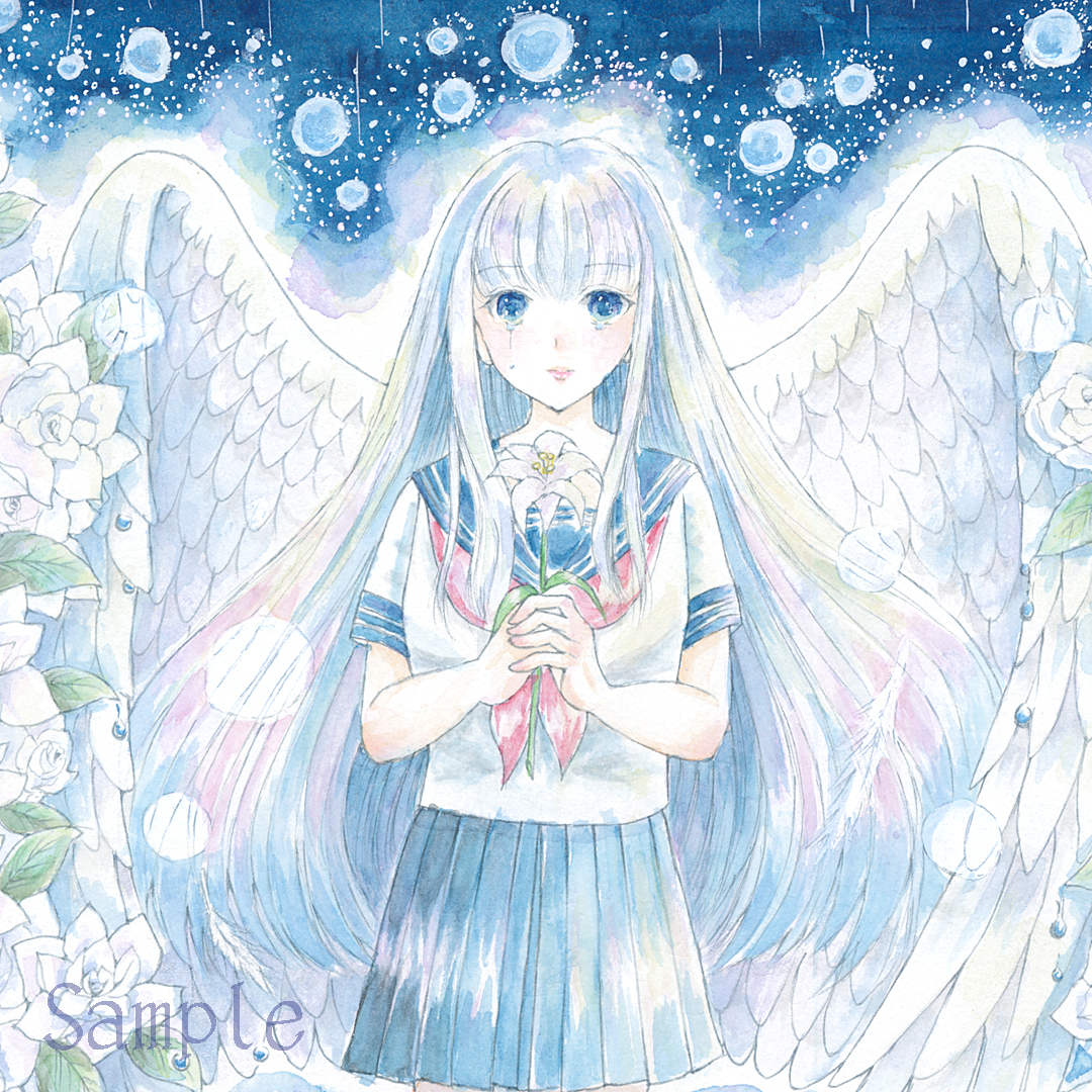 オリジナル 手描きイラスト 鬼セーラーちゃん 透明水彩 手描き オリジナル 手描きイラスト 鬼セーラーちゃん 透明水彩 手描き