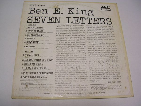 ●60'S R&B BLUES LP●BEN E. KING / SEVEN LETTERS_画像2