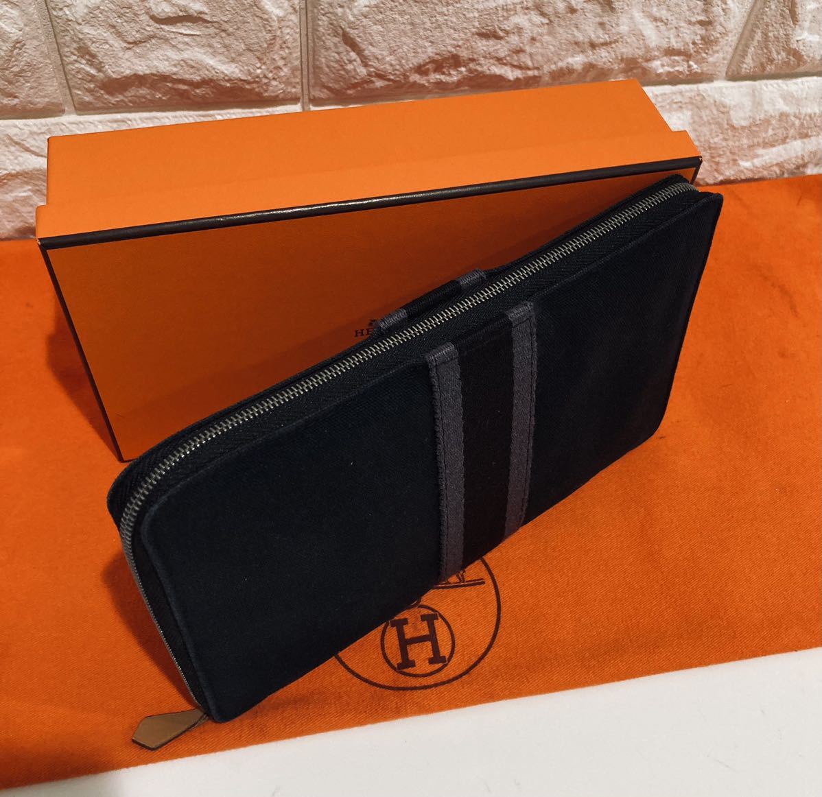 HERMES 極上美品 エルメス フールトゥ パース GM 長財布 ブラック_画像2