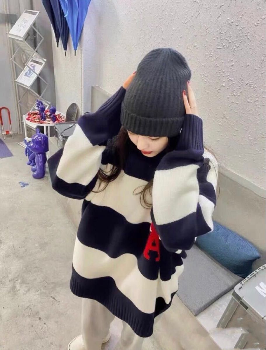 新品 AMI PARIS アミパリス タートルネック セーター ホワイト L
