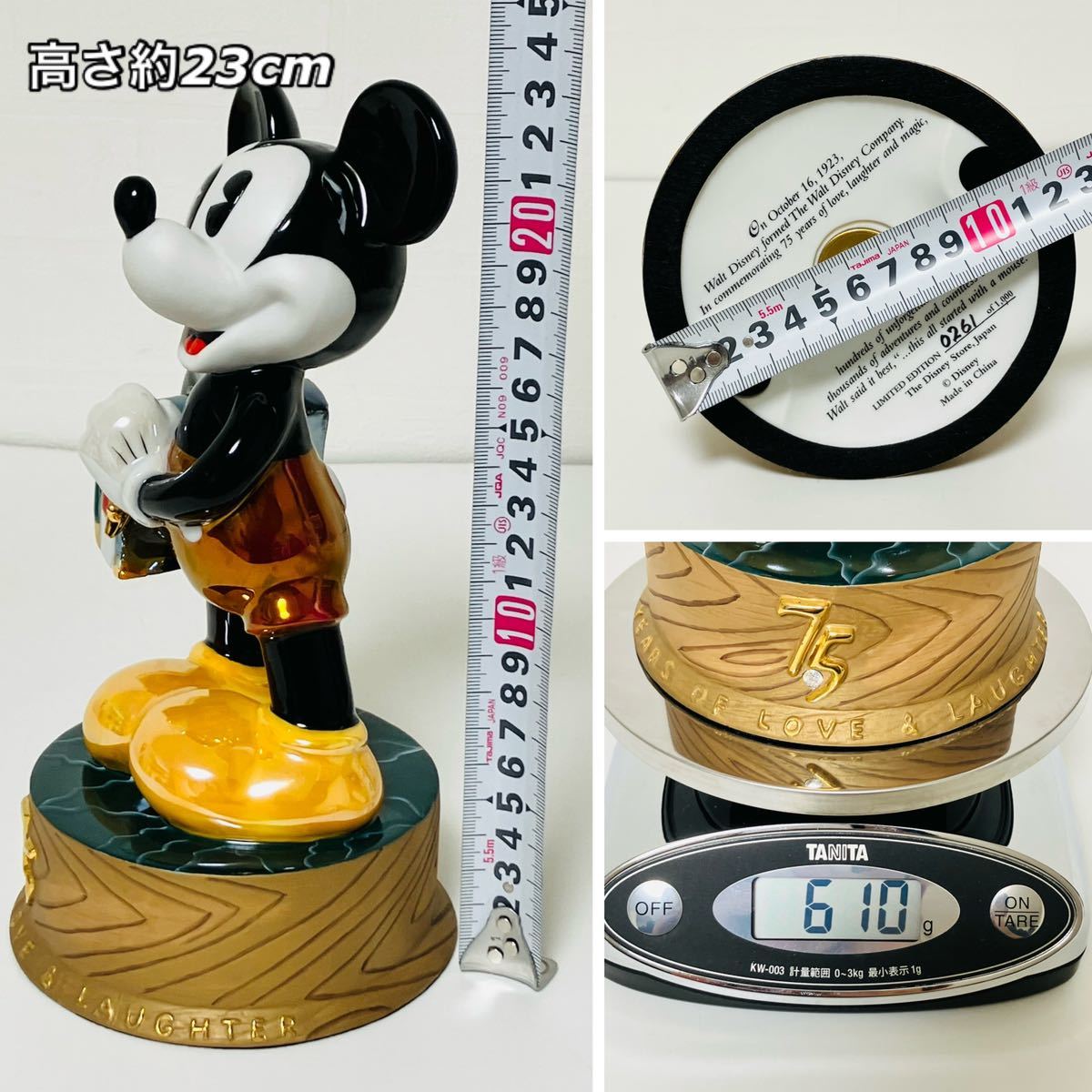 貴重Disney ディズニー ミッキーマウス 陶器フィギュア 生誕75 貴重Disney ディズニー ミッキーマウス 陶器フィギュア 生誕75