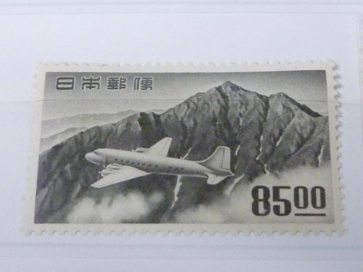 23 A 日本切手 1952年 空16-21 立山航空 0付 6種完 未使用NH・VF 【型