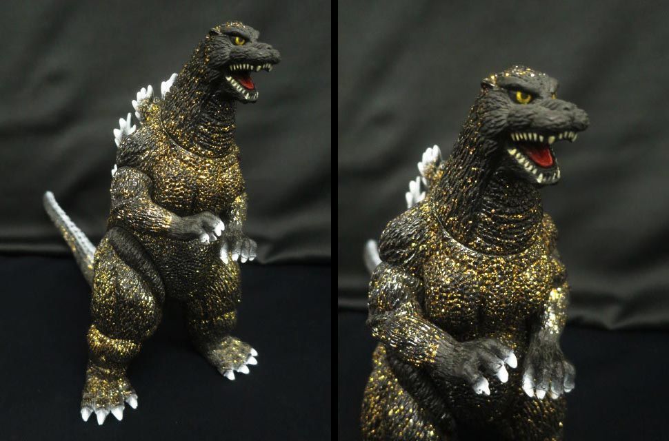 ヤフオク! - バンダイ 1995 世紀末覇王 金粉 ゴジラ ソフビ