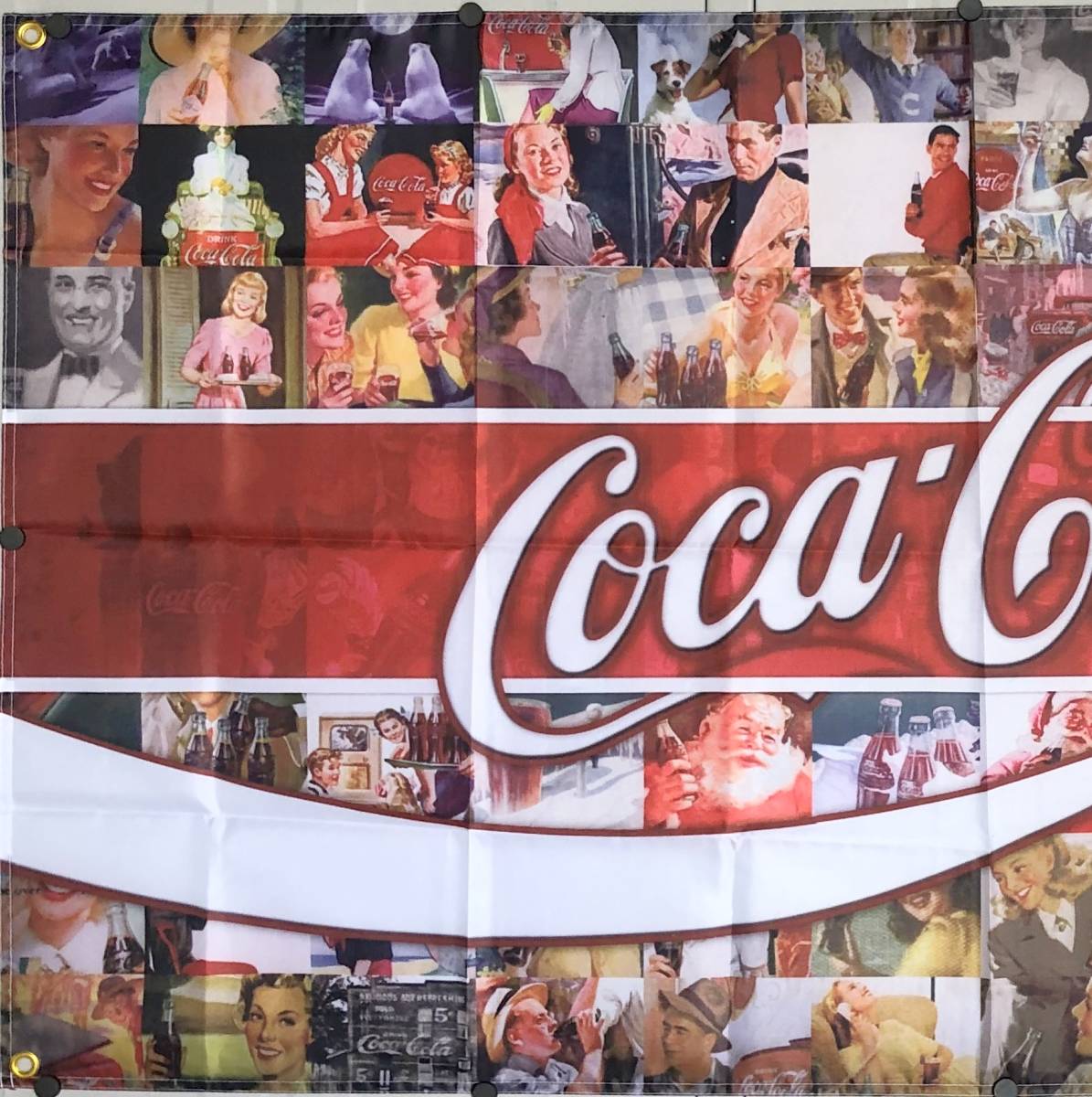 * shop interior ornament specification *CC01 Coca Cola flag Classic retro flag poster tin plate signboard Cola poster USA miscellaneous goods american miscellaneous goods import miscellaneous goods 