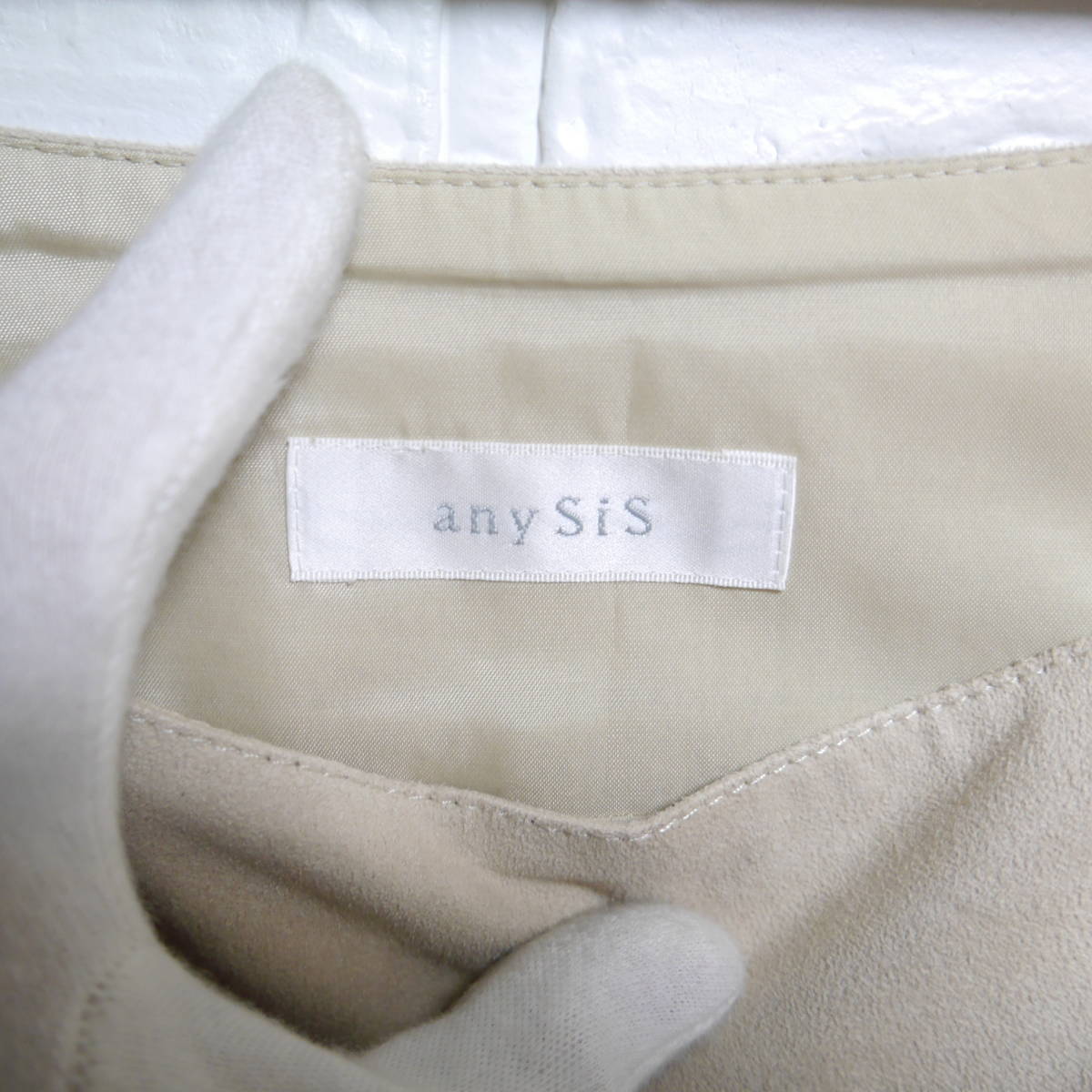 A538 ◇ any SiS | エニィスィス　プリーツスカート　ベージュ　中古　サイズ２_画像9