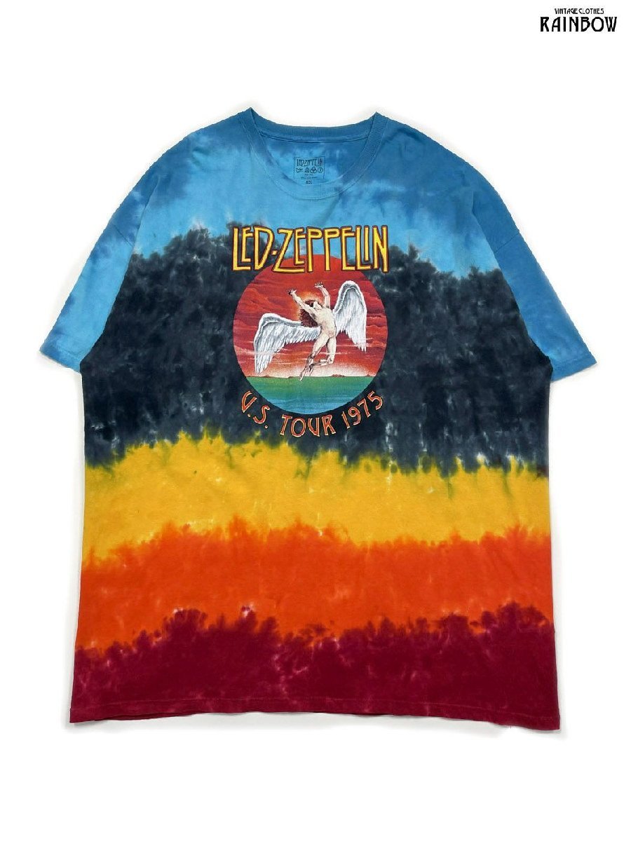 古着 LED ZEPPELIN レッド ツェッペリン プリントデザイン コットン100％ 半袖 Ｔシャツ 青 (ttu2207158)