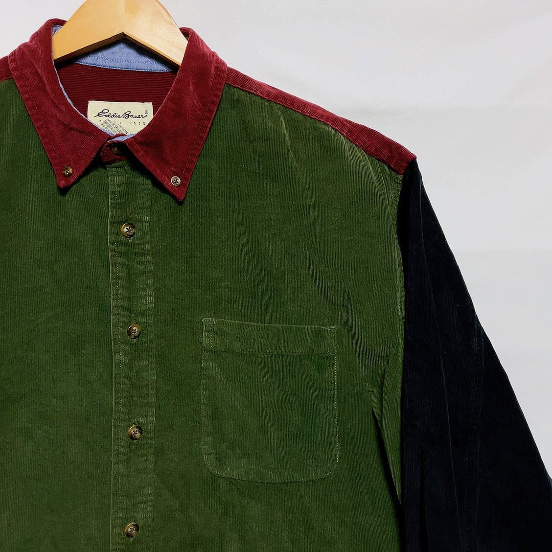 90s Eddie Bauer クレイジーカラー コーデュロイ シャツ ビンテージ エディーバウアー Vintage