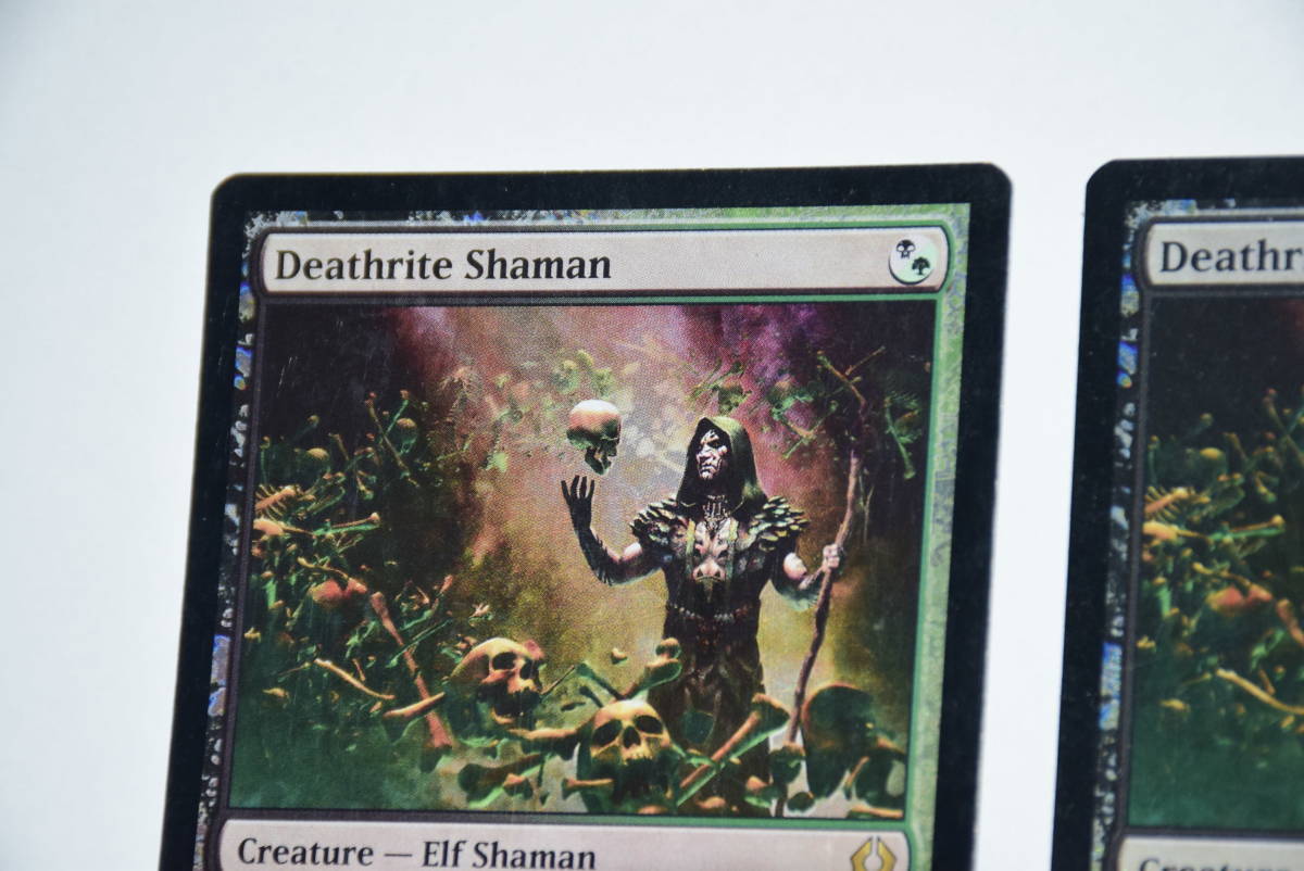 113006/絶版/希少/当時物/MTG/2枚セット/FOIL/英語版/死儀礼のシャーマン/Deathrite Shaman/RTR/混R/ラヴニカへの回帰キラ/引退/大量放出中_画像3