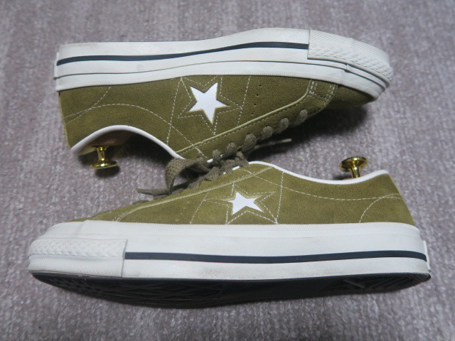 2.4万★美品 国産 CONVERSE ONE STAR J SUEDE OLIVE MADE IN JAPAN コンバース ワンスター スウェード オリーブ 日本製 US5.0 24cm_画像4