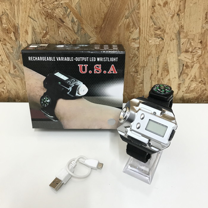 【中古】USA USB充電式 リストライト コンパス 登山 アウトドア 釣りなどにも [jggZ]_画像1