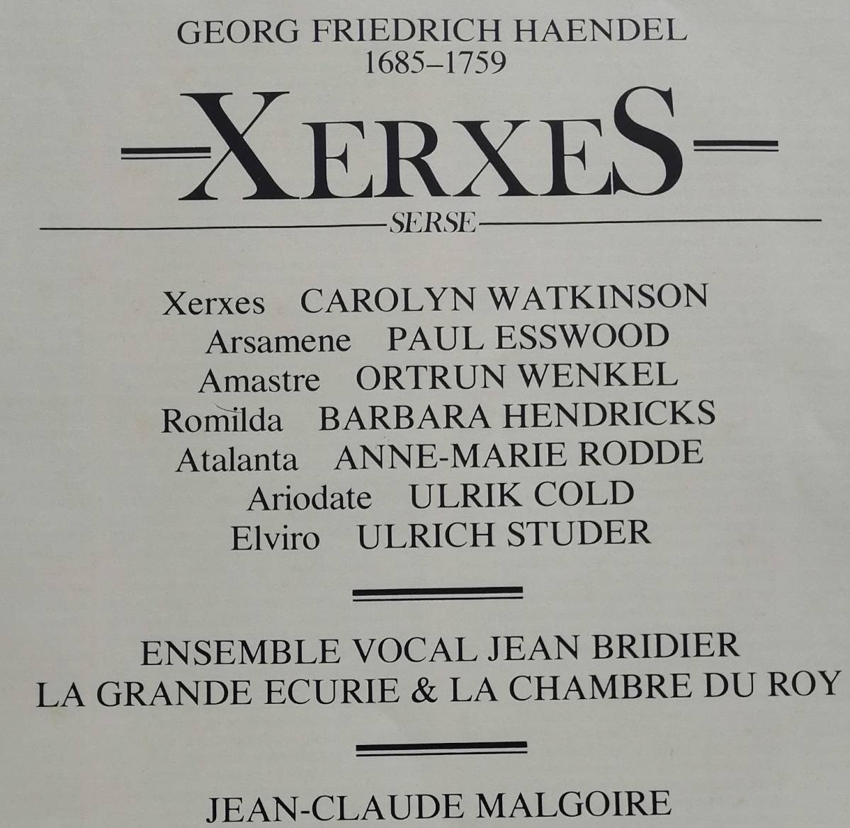 輸入LP盤 ワトキンソン,エスウッド,ウェンケル,ヘンドリクス/マルゴワール/Ecurie &La Chambre du Roy Handel「クセルクセス」(3LP)の画像2
