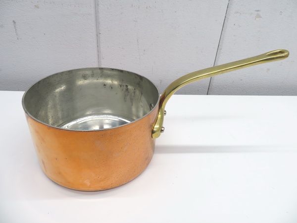 E1238未使用◆銅製◆深型片手鍋 φ24cm 栃木 宇都宮 中古 業務用 厨房機器