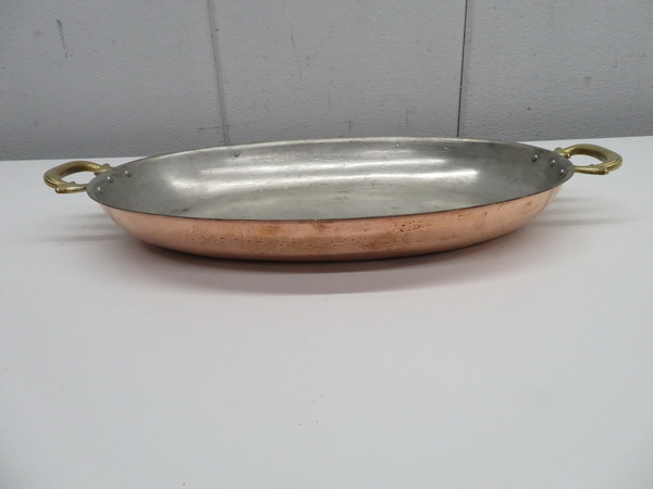 E1309◇銅製◇両手オーバルパン φ40×25.5×H5.3cm 栃木 宇都宮 E1309◇銅製◇両手オーバルパン φ40×25.5×H5.3cm 栃木 宇都宮
