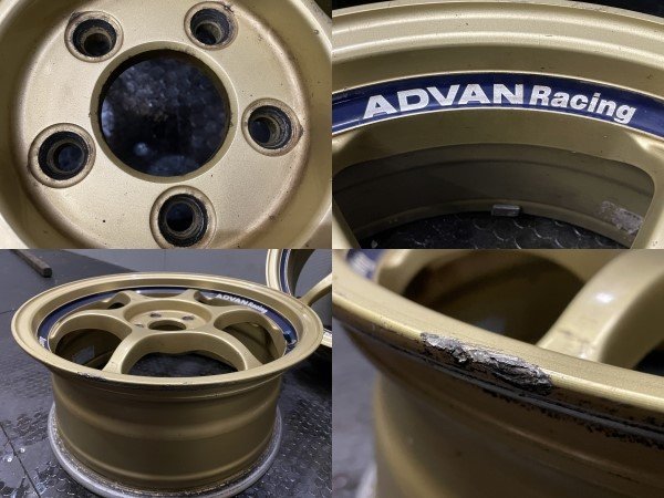 YOKOHAMA ADVAN RACING RG アドバンレーシング 16インチ 4本 7J5HPCD100+47 ゴールド 軽量 希少 (VHD336)_画像6