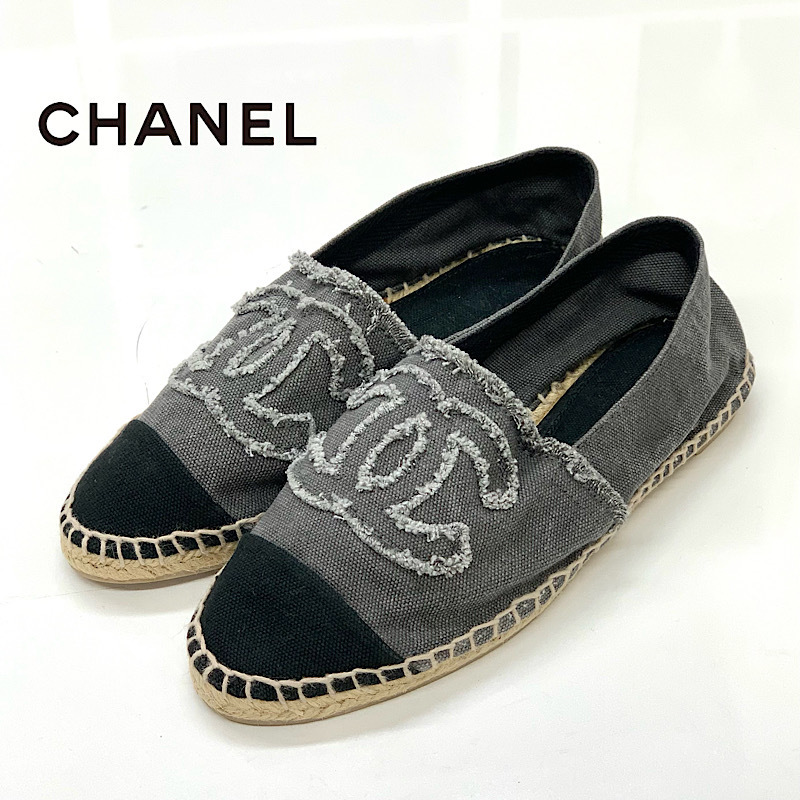 CHANEL シャネル エスパドリーユ グレー