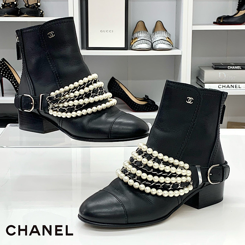 CHANEL シャネル チェーン ショートブーツ | labiela.com