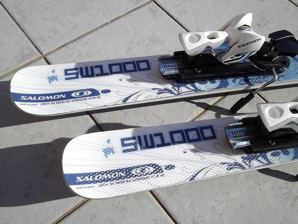 Salomon SW1000 サロモン ショートスキー 123cm 調整ビンディング付き ツインチップ ミッドスキー