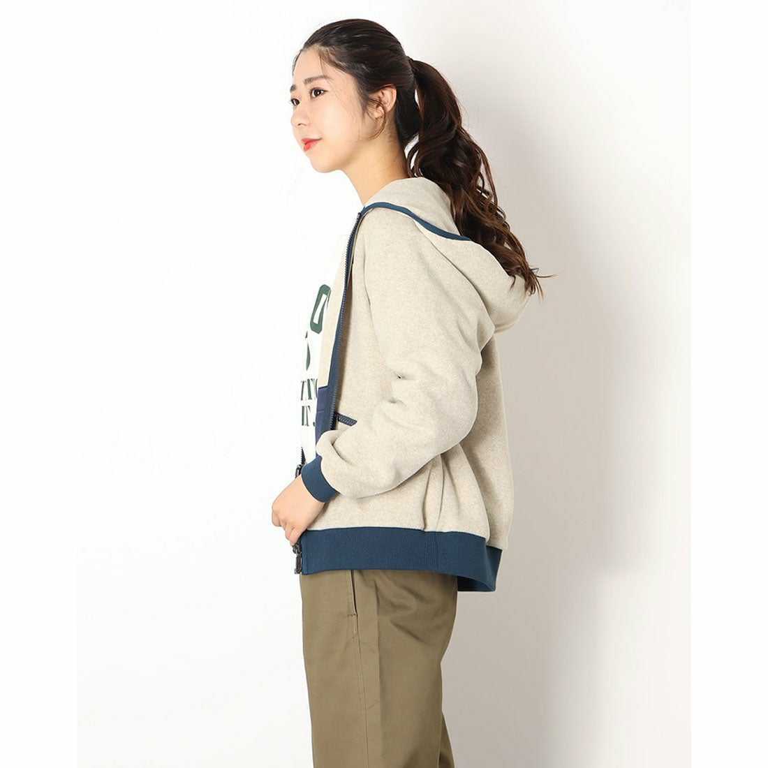 極上品◆THE NORTH FACE ザ ノースフェイス アルマディラフルジップフーディ/フリースジャケット/NAW61831(レディース/S)ベージュ/ネイビー