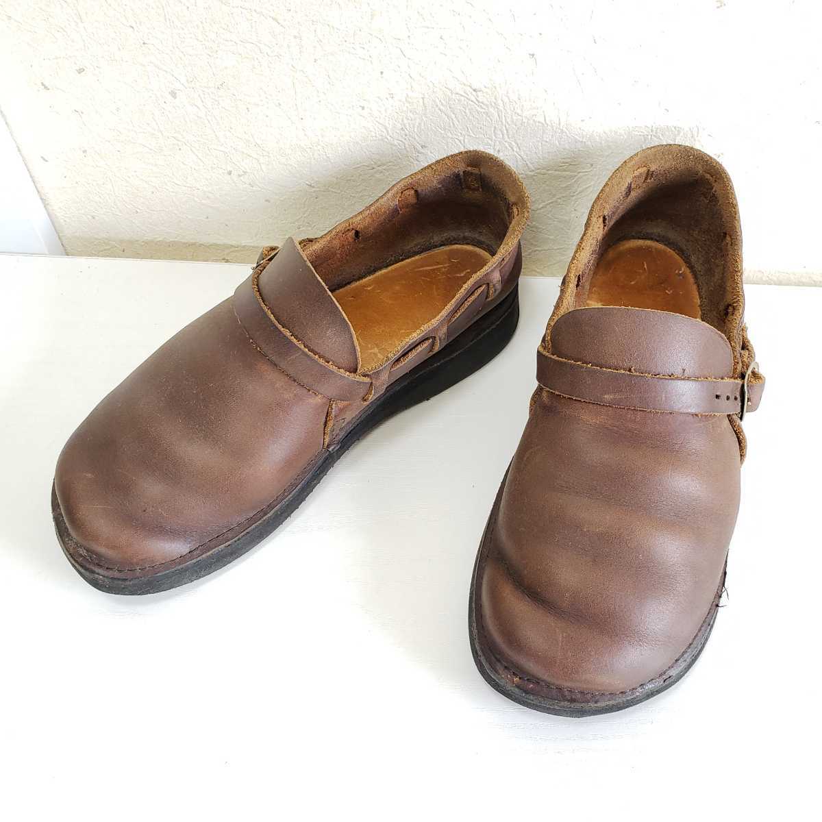 美品◆AURORA SHOES オーロラシューズ MIDDLE ENGLISH ミドルイングリッシュ レザーシューズ/モカシン(7D■24.0～24.5cm相当)ブラウン/茶_画像2