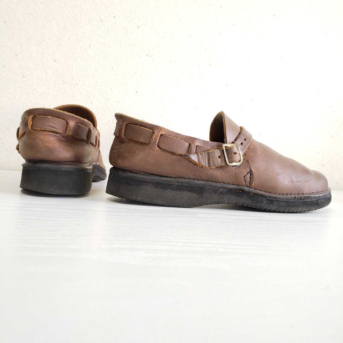 美品◆AURORA SHOES オーロラシューズ MIDDLE ENGLISH ミドルイングリッシュ レザーシューズ/モカシン(7D■24.0～24.5cm相当)ブラウン/茶_画像4