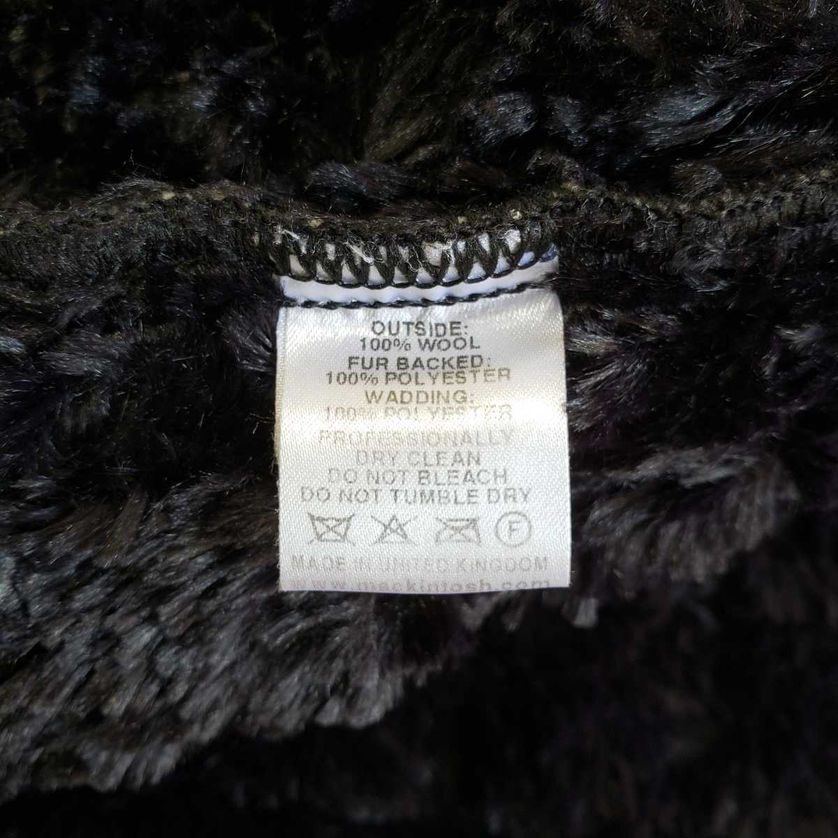  прекрасный товар *MACKINTOSH Macintosh gran ji шерсть 100%/ шерсть ткань стеганое полотно боа пальто / с капюшоном .( размер 36) темно-серый 