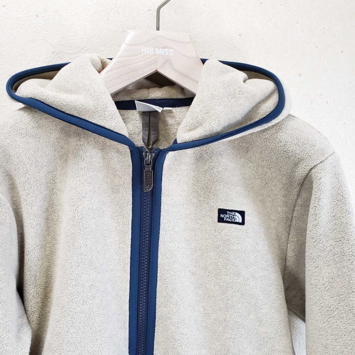 極上品◆THE NORTH FACE ザ ノースフェイス アルマディラフルジップフーディ/フリースジャケット/NAW61831(レディース/S)ベージュ/ネイビー_画像7