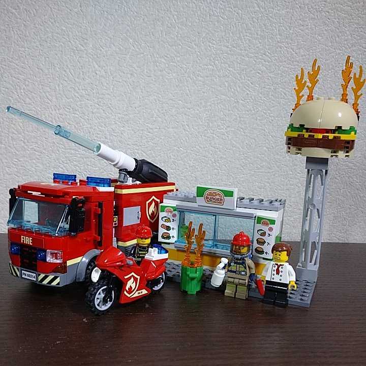 ★☆LEGO 60214 レゴシティ ハンバーガーショップの火事(説明書有 箱なし 現状品) LEGO CITY☆★